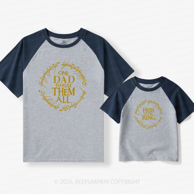 One Dad To Rule Them All Dad&Me Matching Retro Raglan T-shirt
