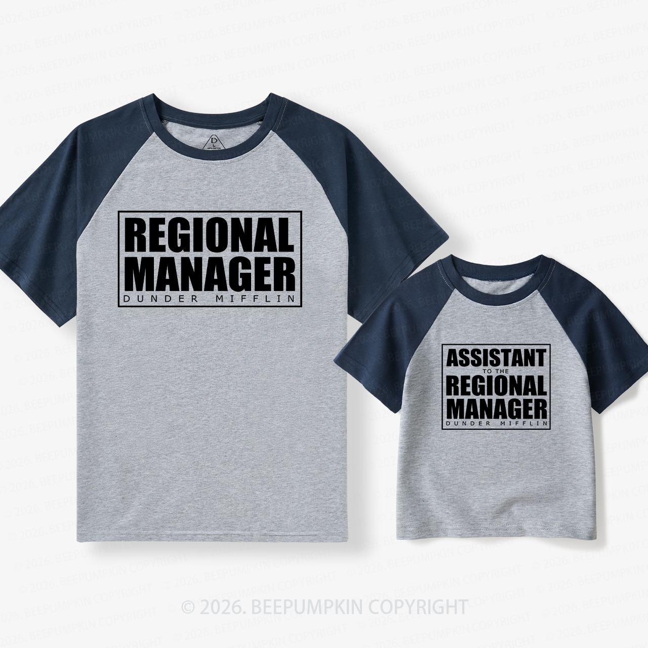 Matching MANAGER Dad & Me Matching Retro Raglan T-shirt