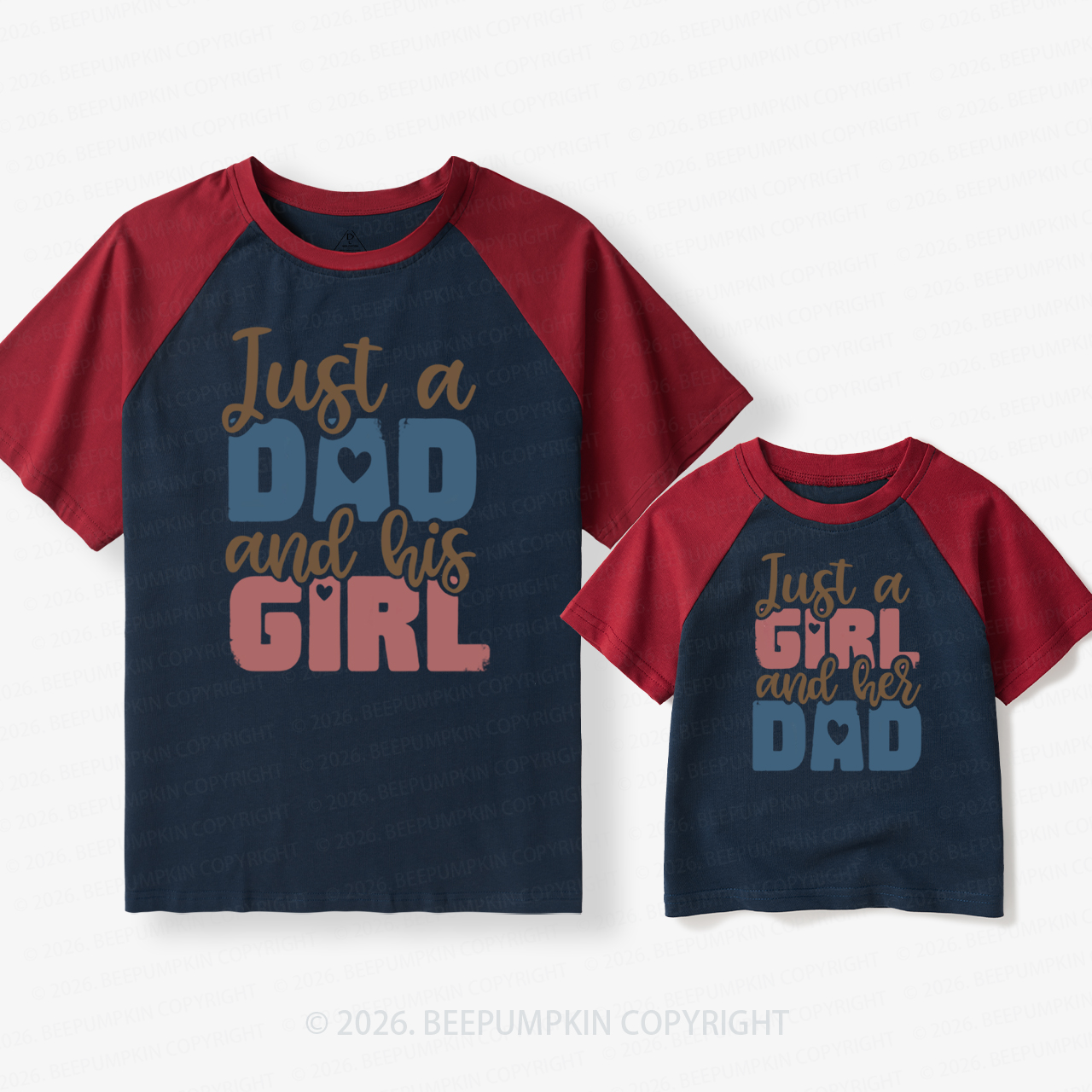 Just A Dad And His Girl Dad&Me Matching Retro Raglan T-shirt