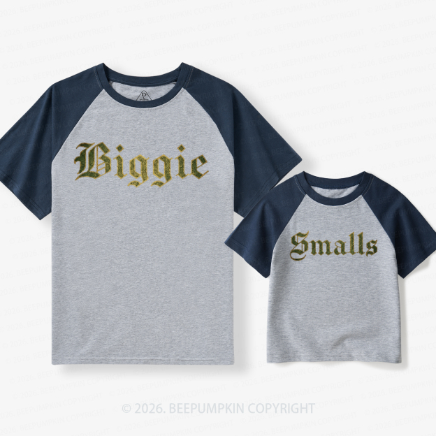 Biggie&Smalls First Dad & Me Matching Retro Raglan T-shirt