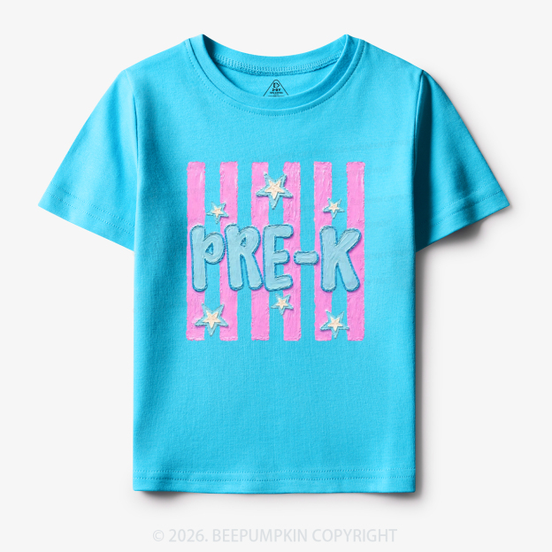 Retro Striped Pre-K Back To School Toddler&Kid's Tees