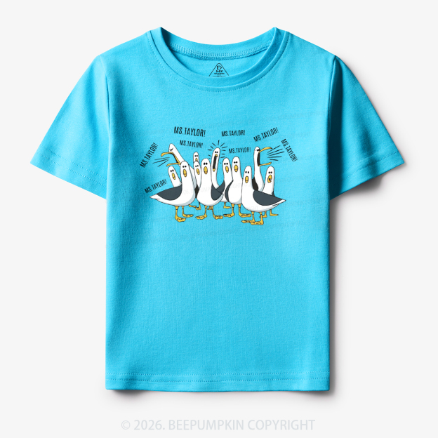 Personalized Teacher Name Seagulls Funny Toddler&Kid's Tees