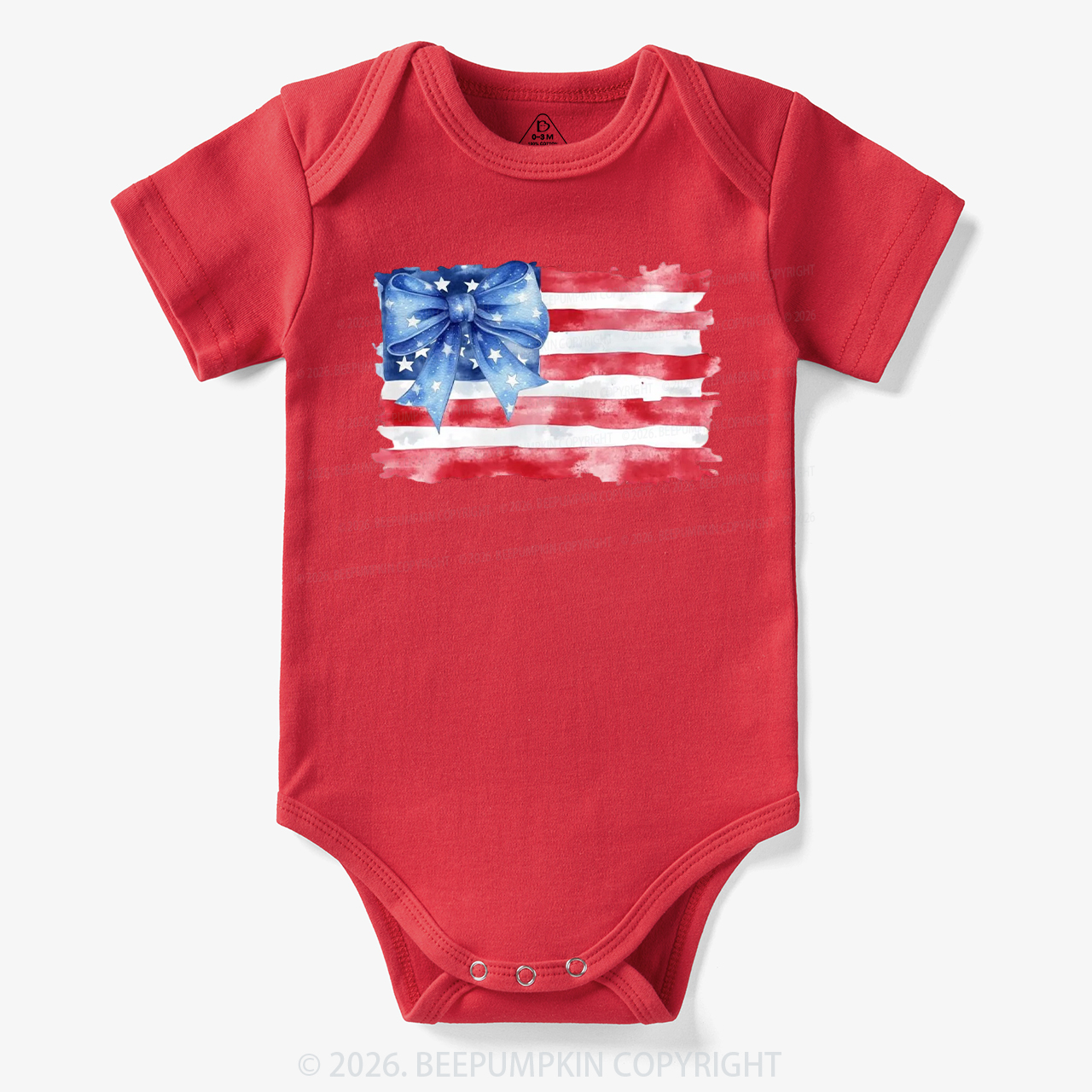 4th of July American Flag Bodysuit