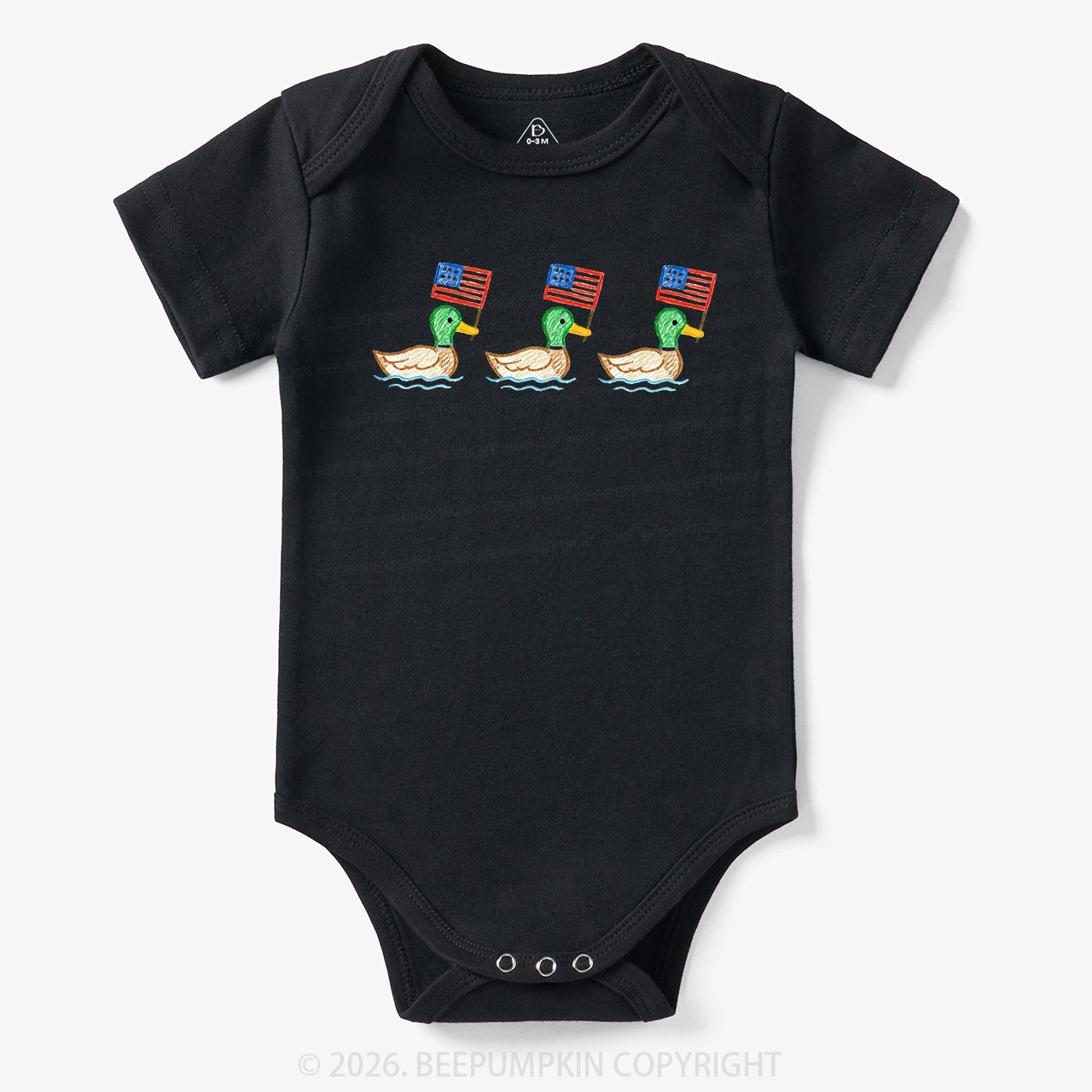 USA Mallard Ducks 4th of July Patriotic Bodysuit