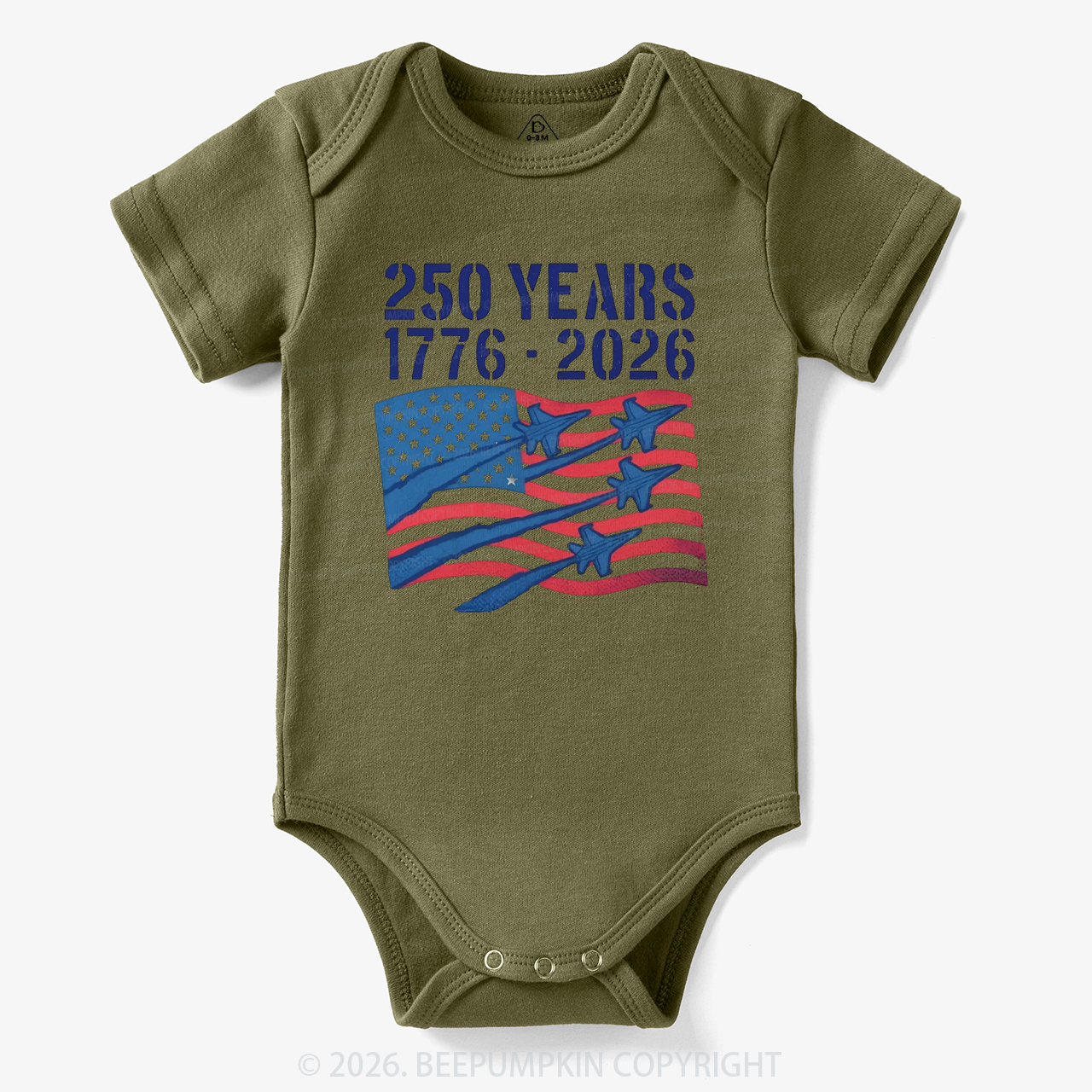 250 Years 1776-2026 America Patriotic Bodysuit