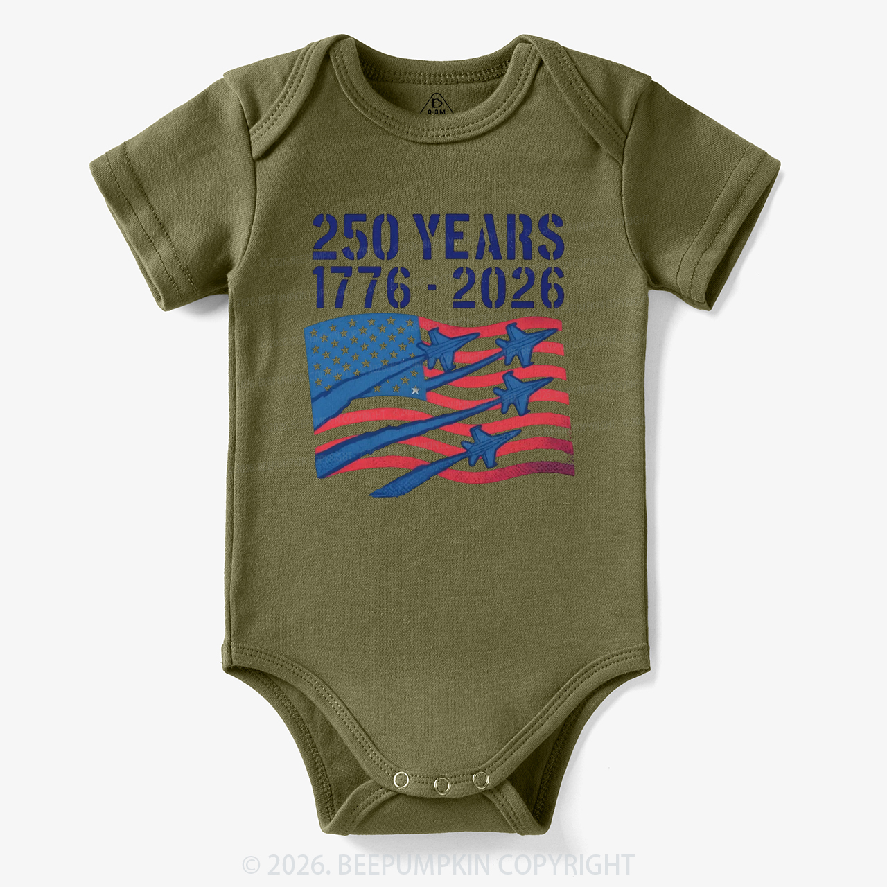 250 Years 1776-2026 America Patriotic Bodysuit