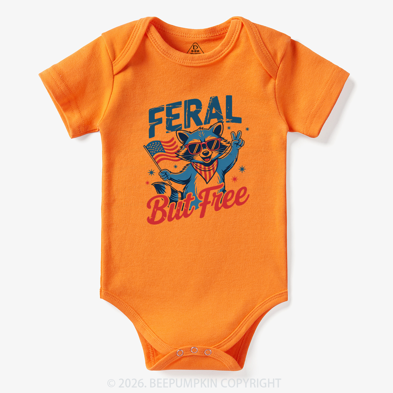 Feral Raccoon 4th of July Bodysuit