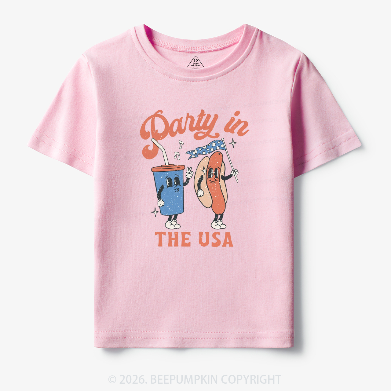 Party In The USA Hot Dog And Drink Toddler&Kid's Tees