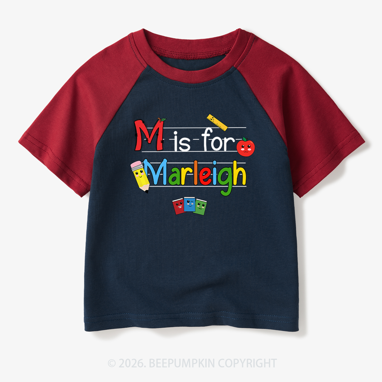 Personalized Kids Name Toddler&Kids Retro Raglan T-shirt