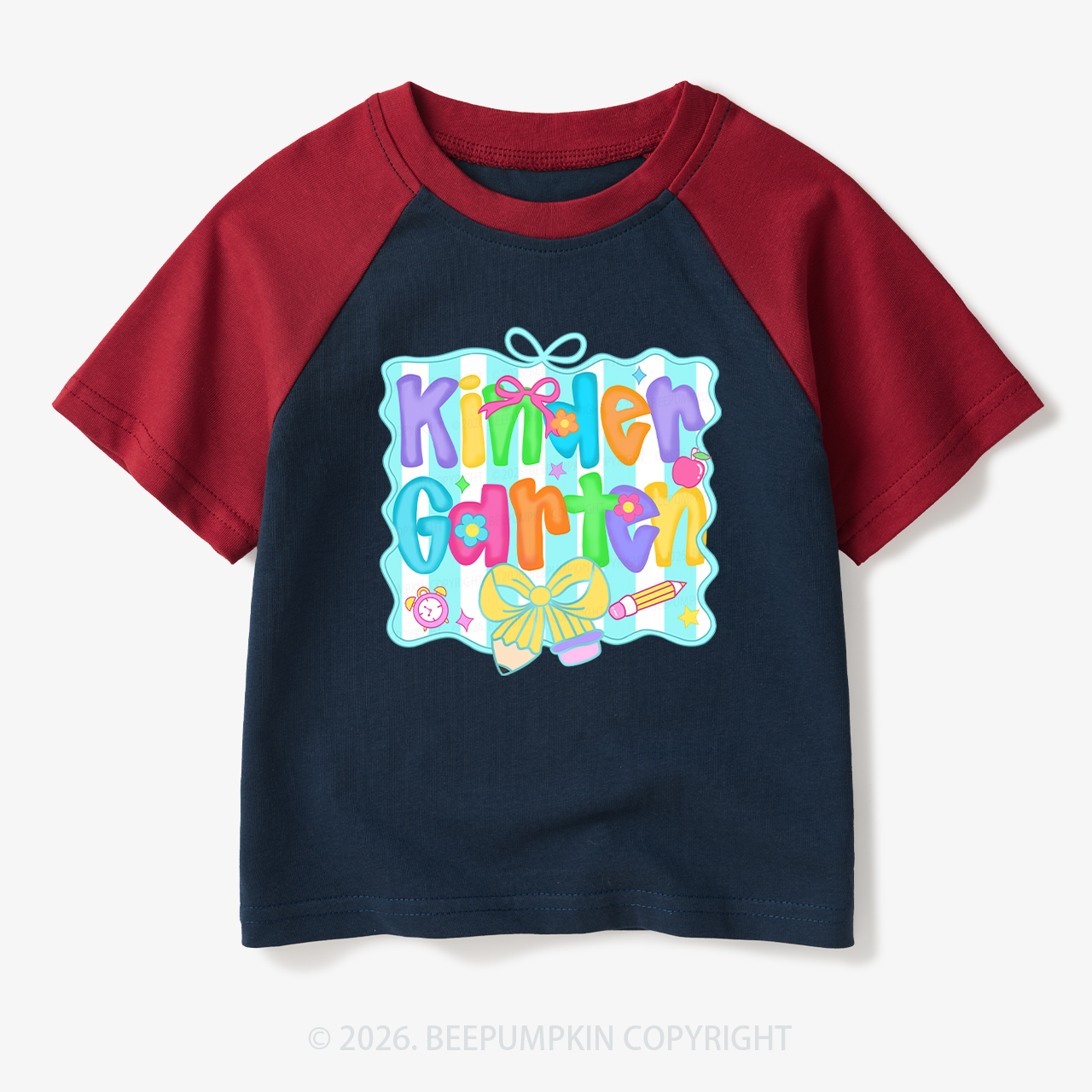 Personalized Preppy Back To School Bundle Toddler&Kids Retro Raglan T-shirt