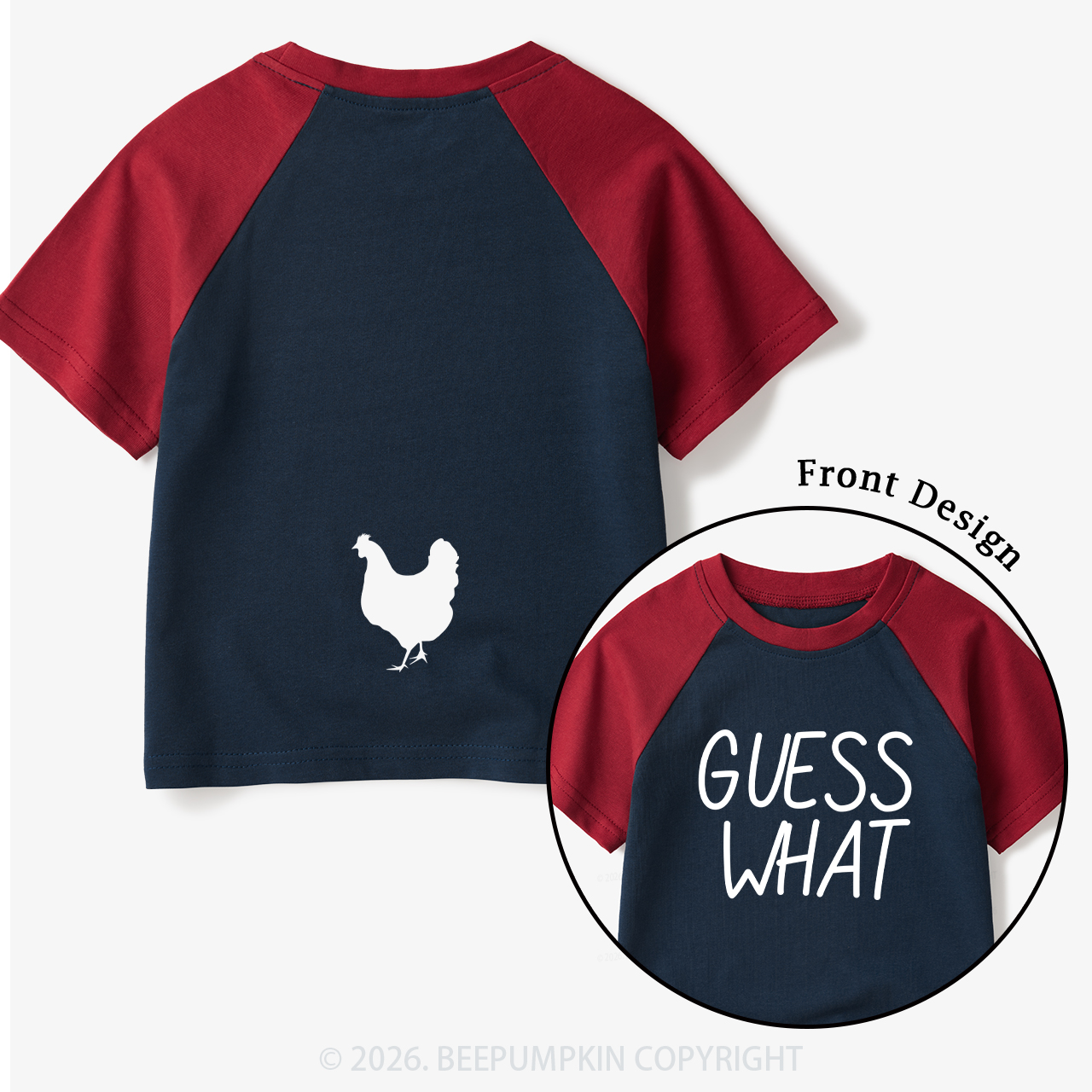Guess What Chicken Butt Toddler&Kids Retro Raglan T-shirt