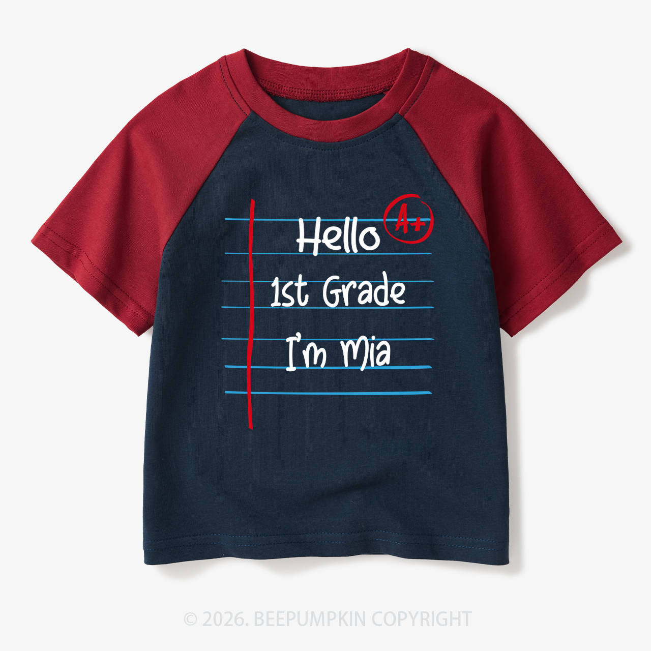 Personalized Grade I'm Name Back To School Toddler&Kids Retro Raglan T-shirt