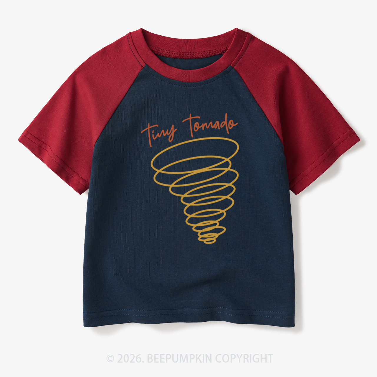 Tiny Tornado Funny Toddler&Kids Retro Raglan T-shirt