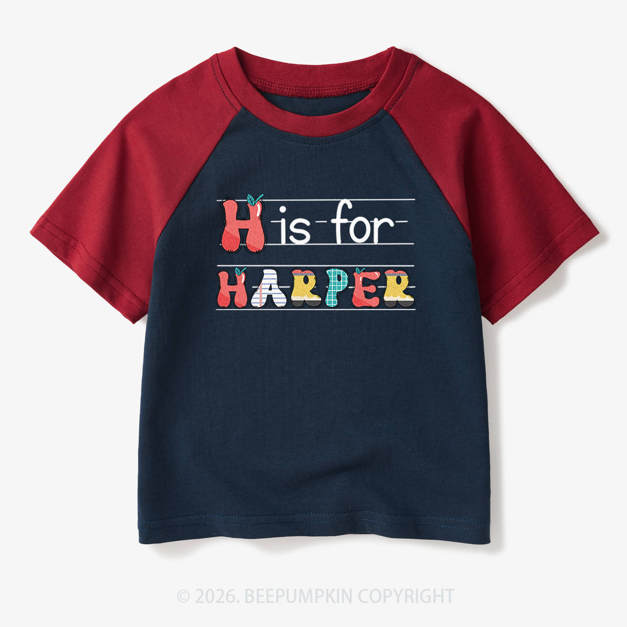 Personalized Kids Name Back To School Toddler&Kids Retro Raglan T-shirt