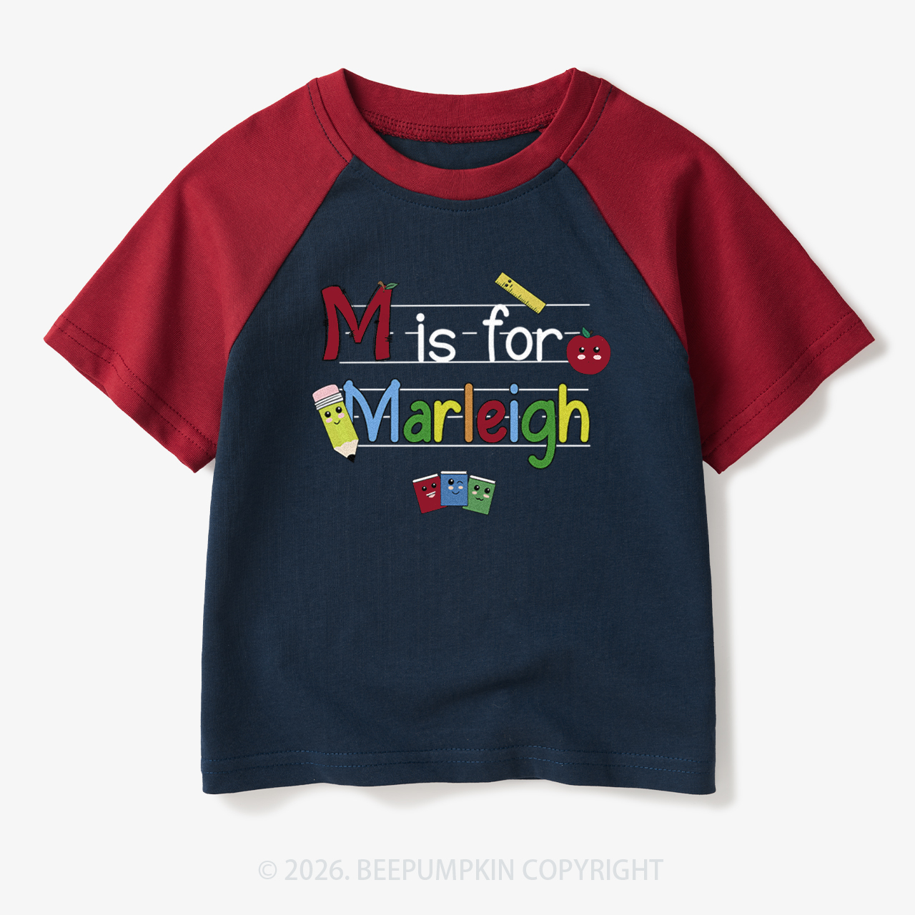 Personalized Kids Name Toddler&Kids Retro Raglan T-shirt
