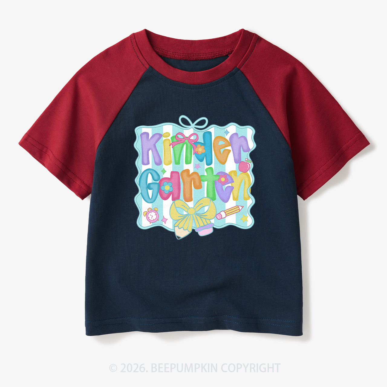 Personalized Preppy Back To School Bundle Toddler&Kids Retro Raglan T-shirt
