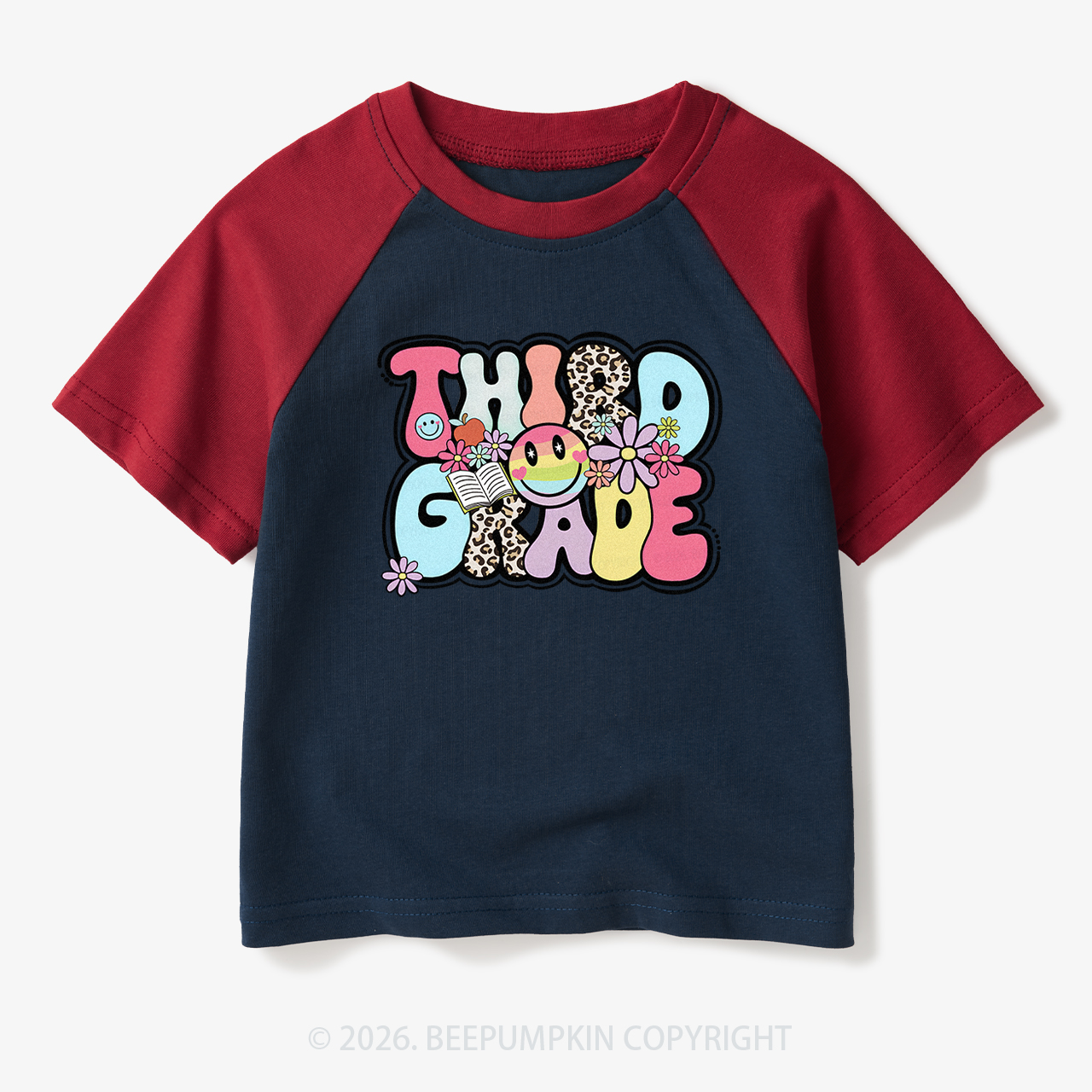 Personalized First/Second/Third Grade Back To School Toddler&Kids Retro Raglan T-shirt