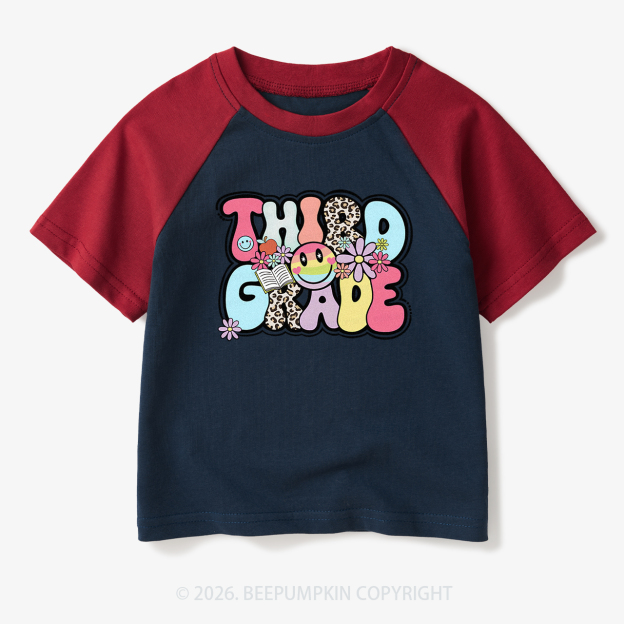 Personalized First/Second/Third Grade Back To School Toddler&Kids Retro Raglan T-shirt