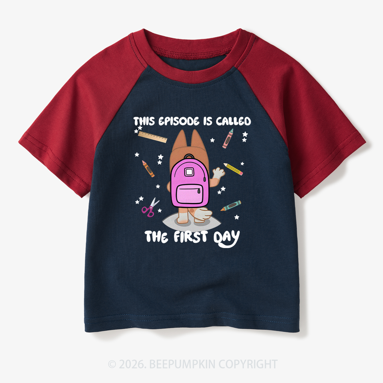 Personalized Back To School Dog Toddler&Kids Retro Raglan T-shirt