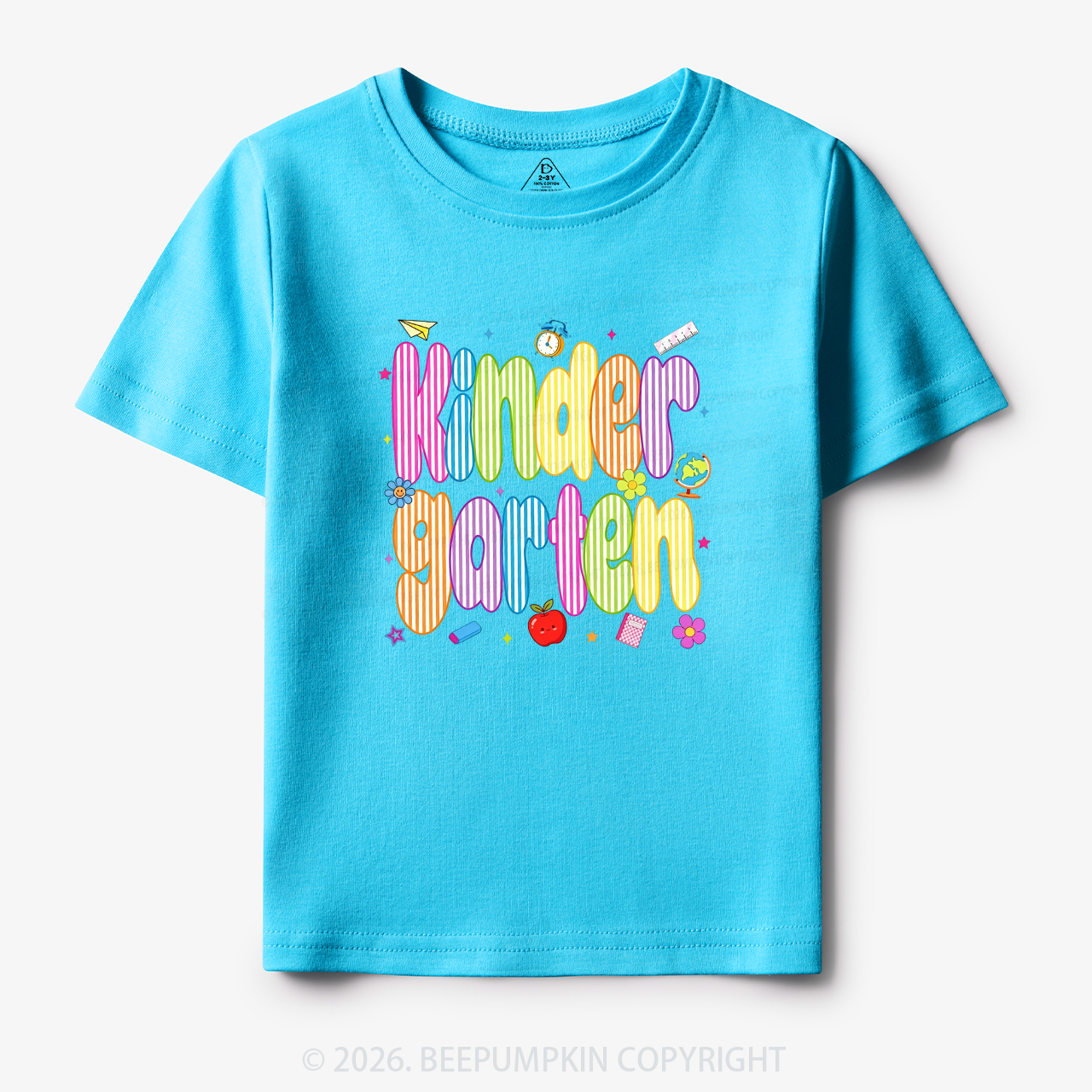 Personalized Preppy Back To School Colorful Stripes Toddler&Kid's Tees