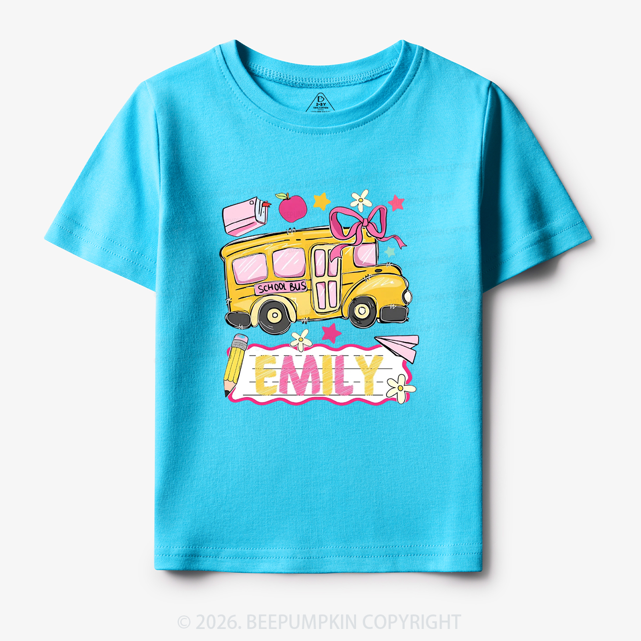 Personalized Name School Bus Back To School Toddler&Kid's Tees