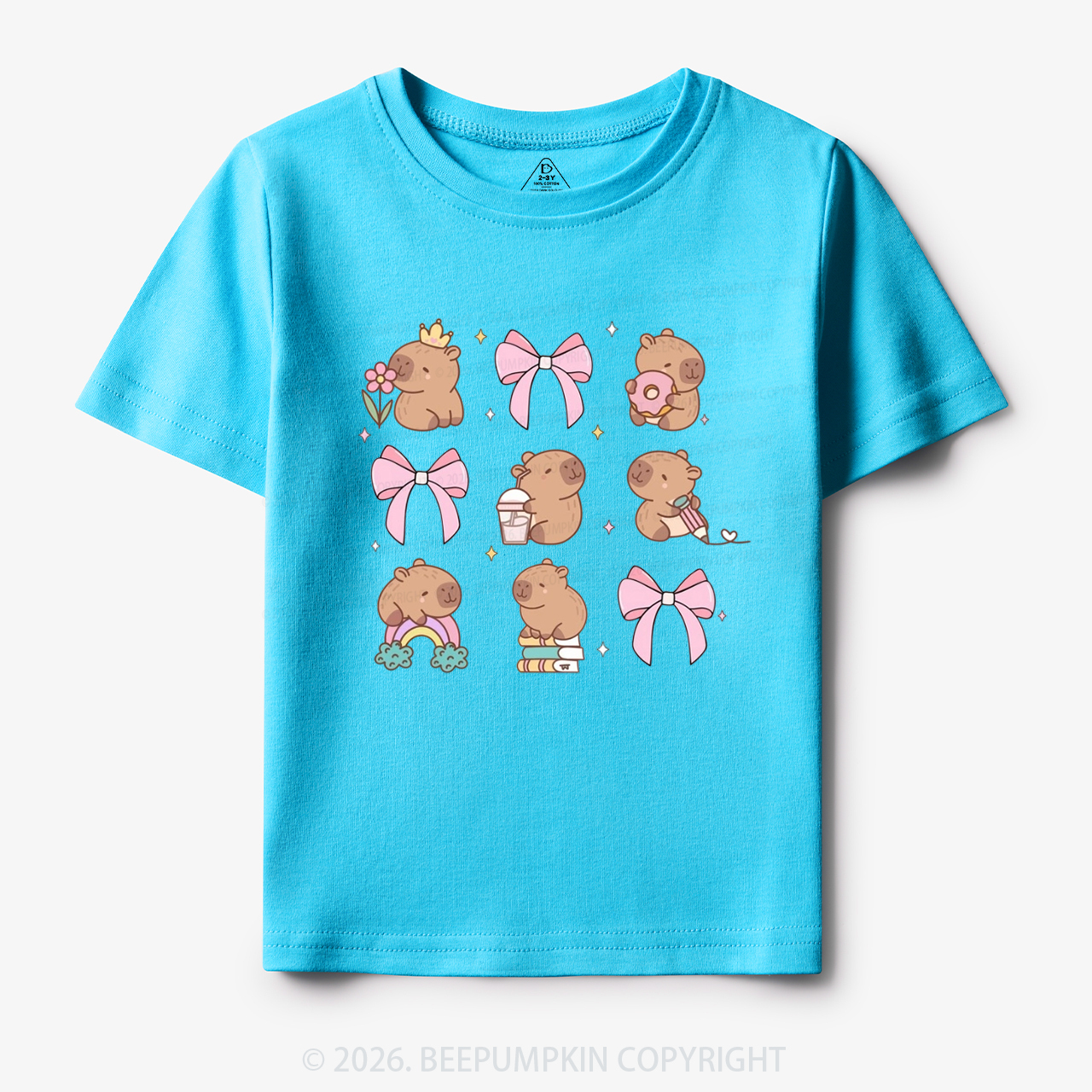 Capybara Cute Back to School Funny Animal Toddler&Kid's Tees