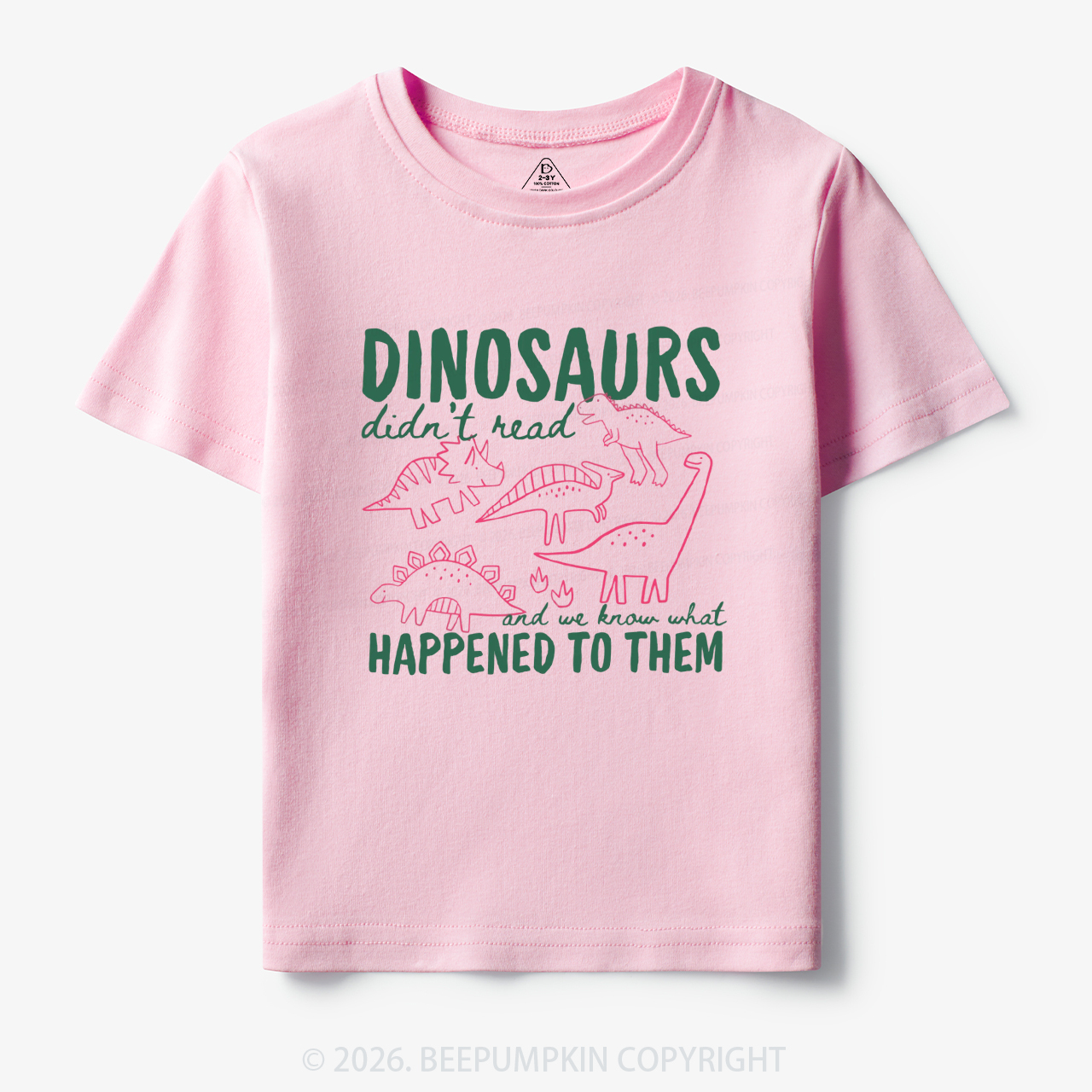 Funny Dinosaurs Didn't Read Toddler&Kid's Tees