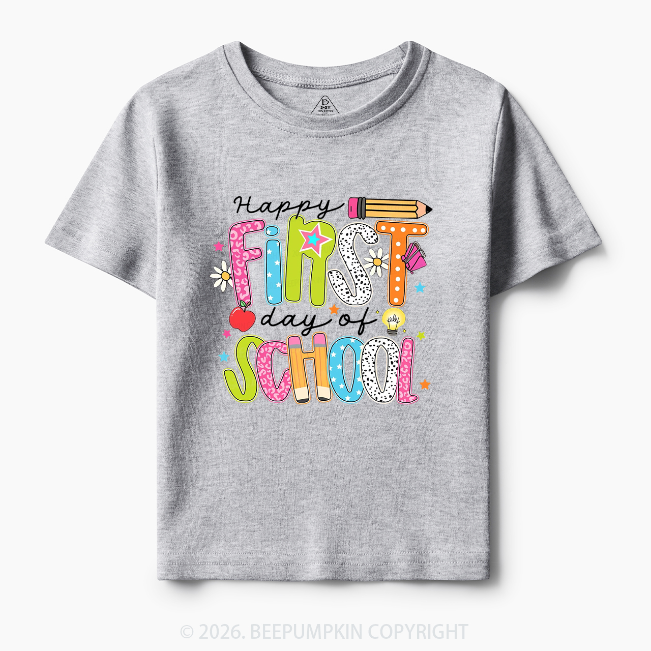 Colorful Happy First Day Of School Toddler&Kid's Tees