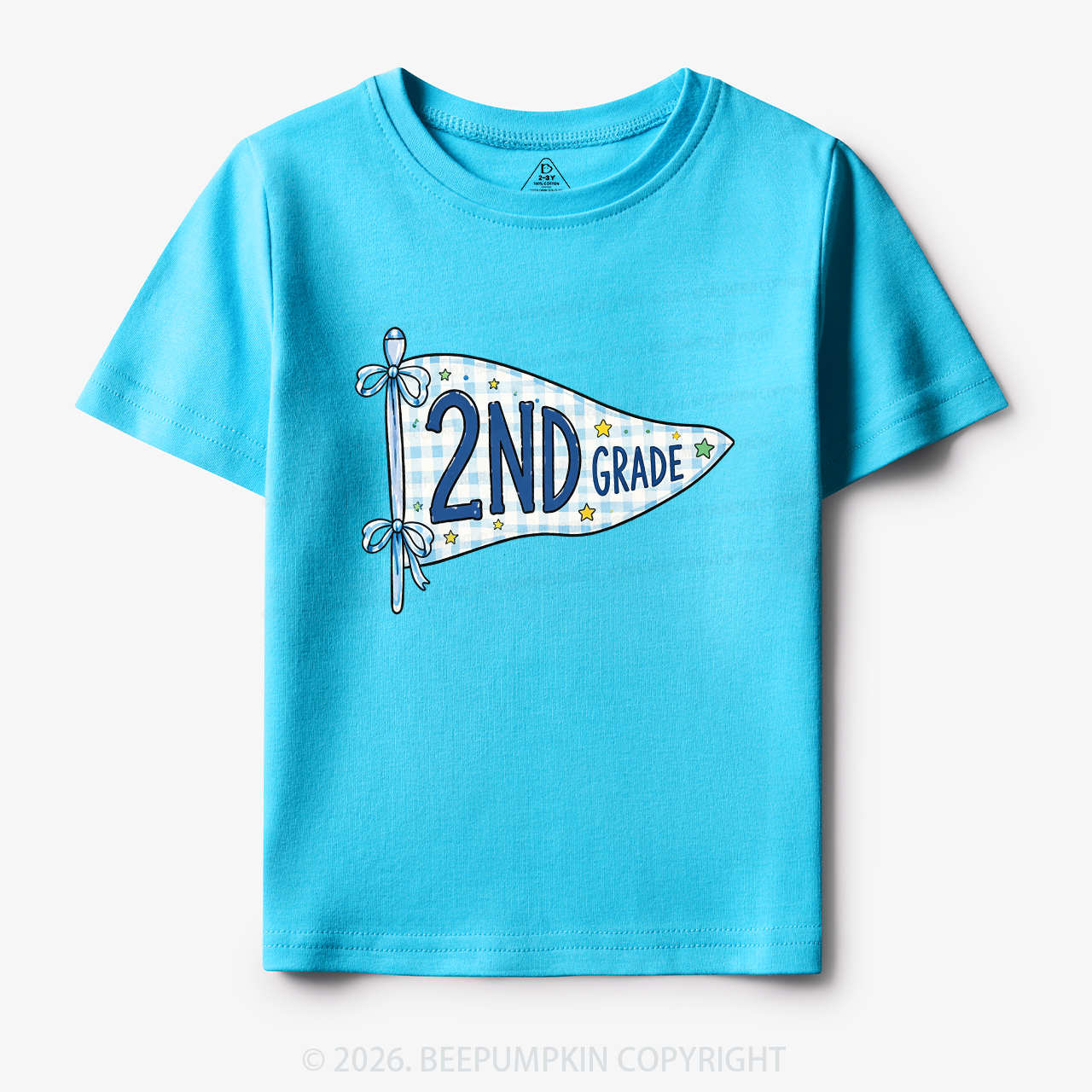 Personalized Back to School Pennant Bow Pastel Toddler&Kid's Tees
