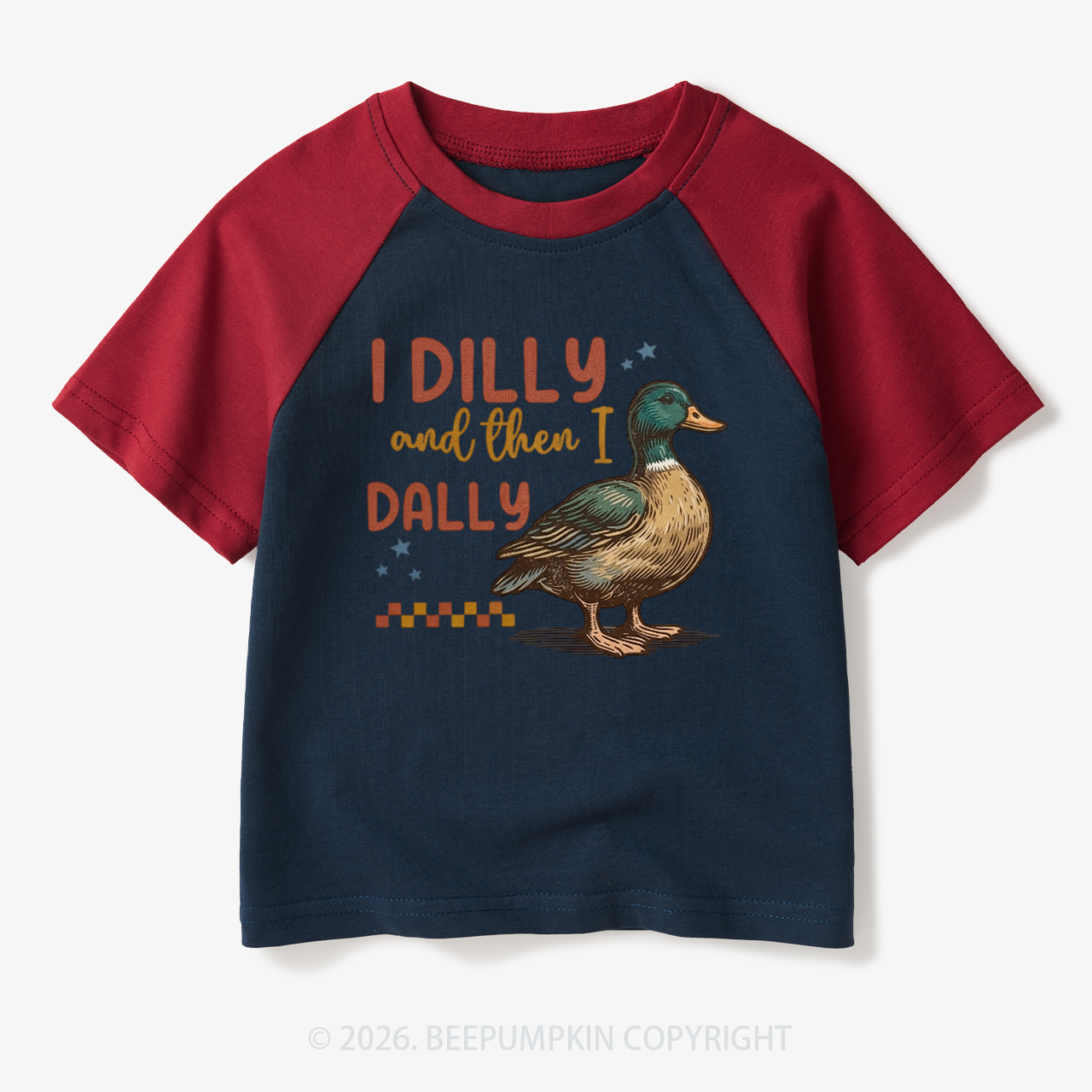I Dilly And Then I Dally Toddler&Kids Retro Raglan T-shirt