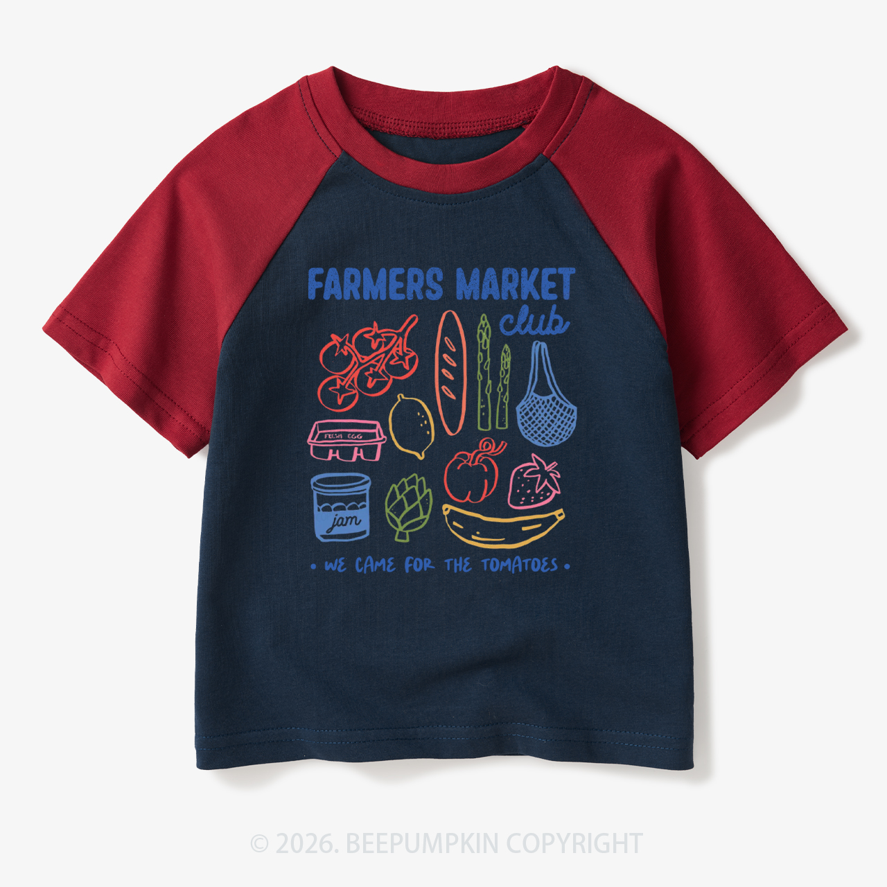 Farmers Market Club Toddler&Kids Retro Raglan T-shirt