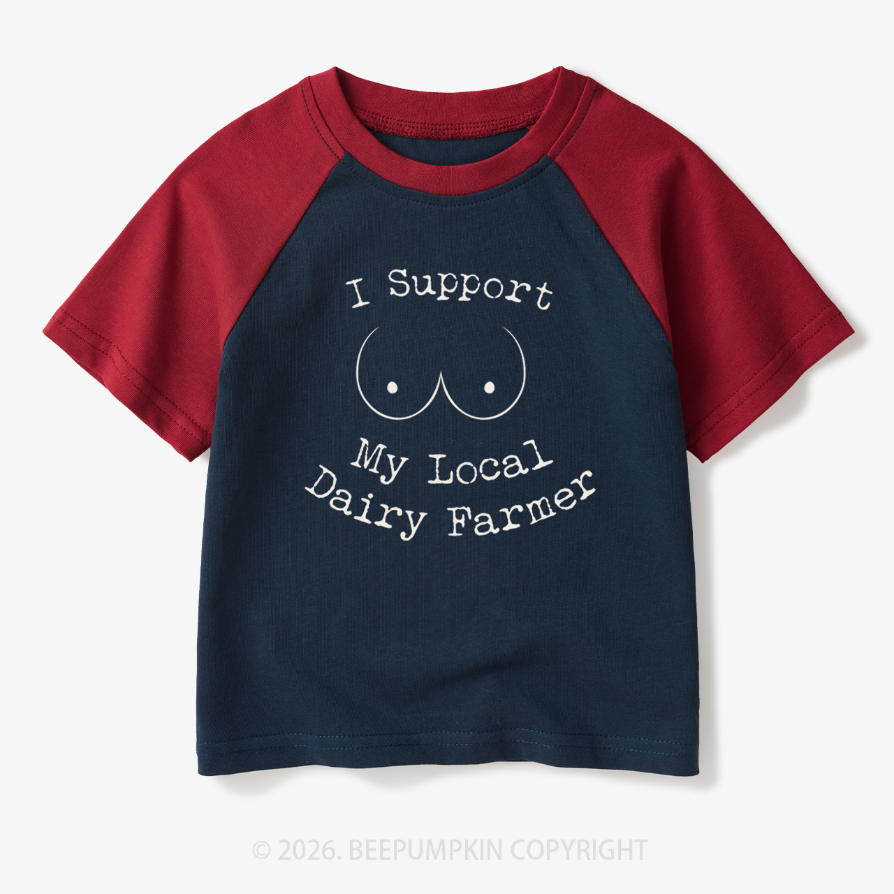 I Support My Local Dairy Farmer Toddler&Kids Retro Raglan T-shirt