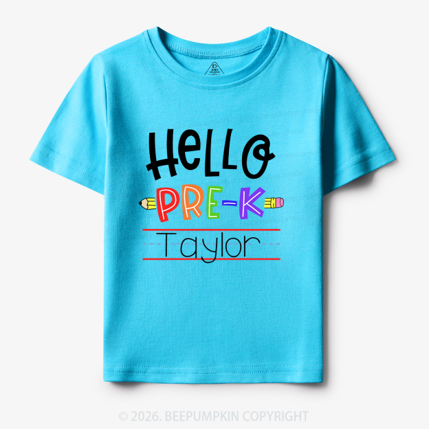 Personalized Hello Pre-k Shirt Back to School