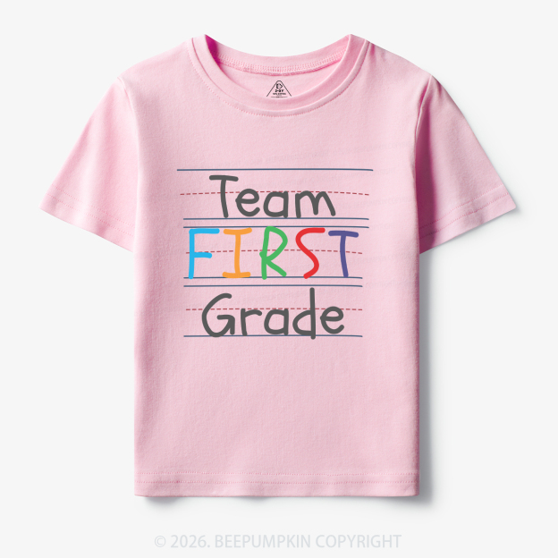 Team First Grade Back To School Kids T-shirts