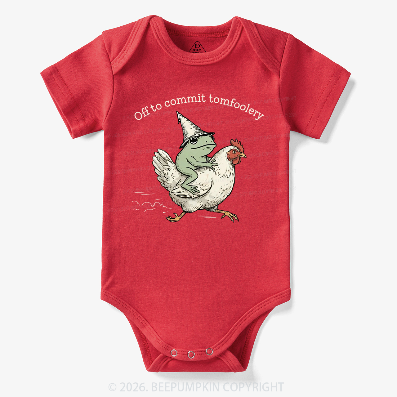 Frog Riding Chicken Off to Commit Tomfoolery Bodysuit
