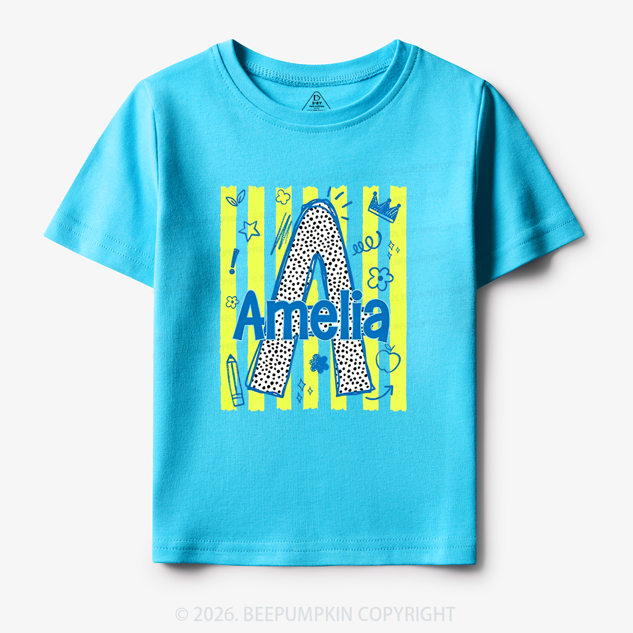 Personalized Name Alphabet Doodle Toddler&Kid's Tees
