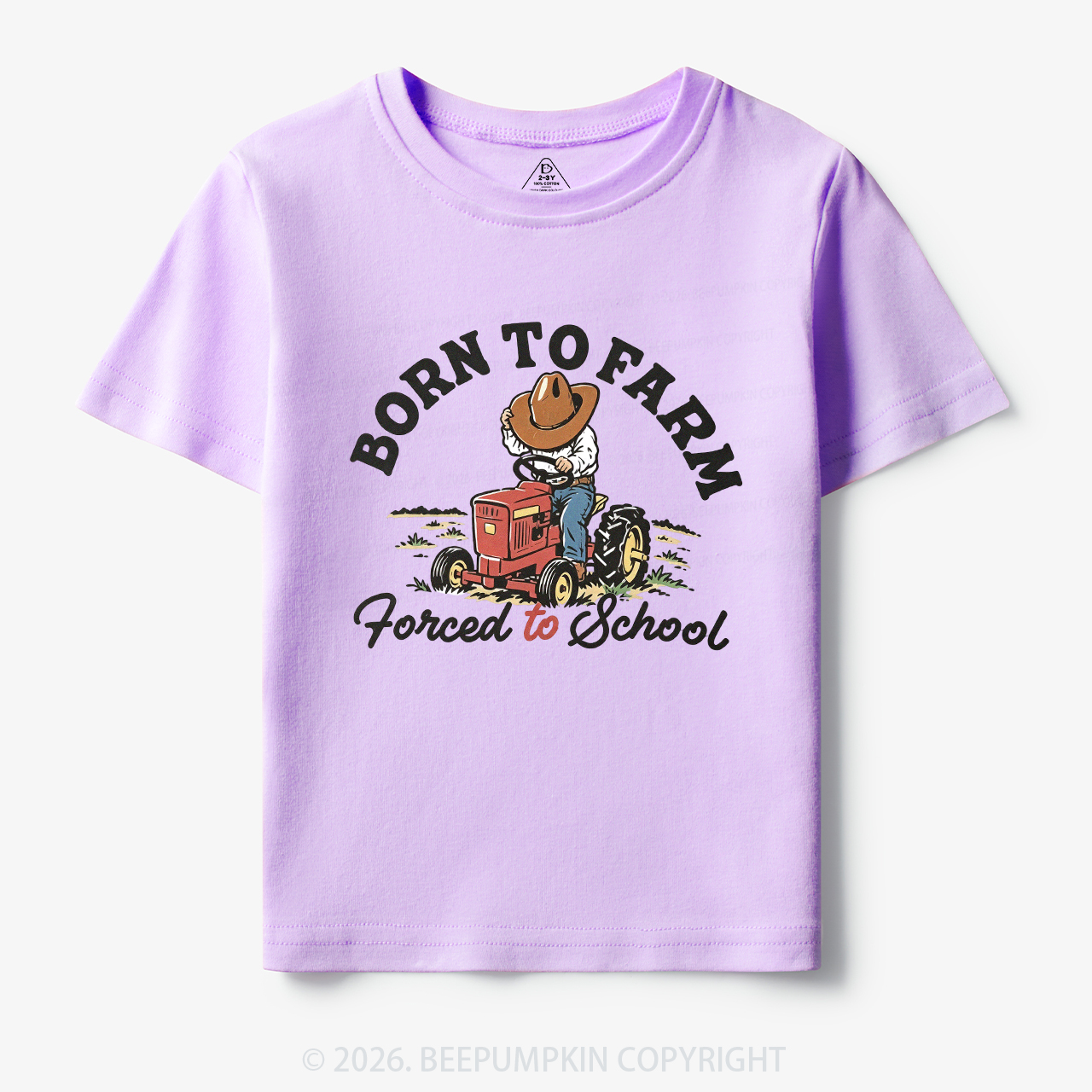  Born to Farm Forced to School Tractor Cowboy Toddler&Kid's Tees
