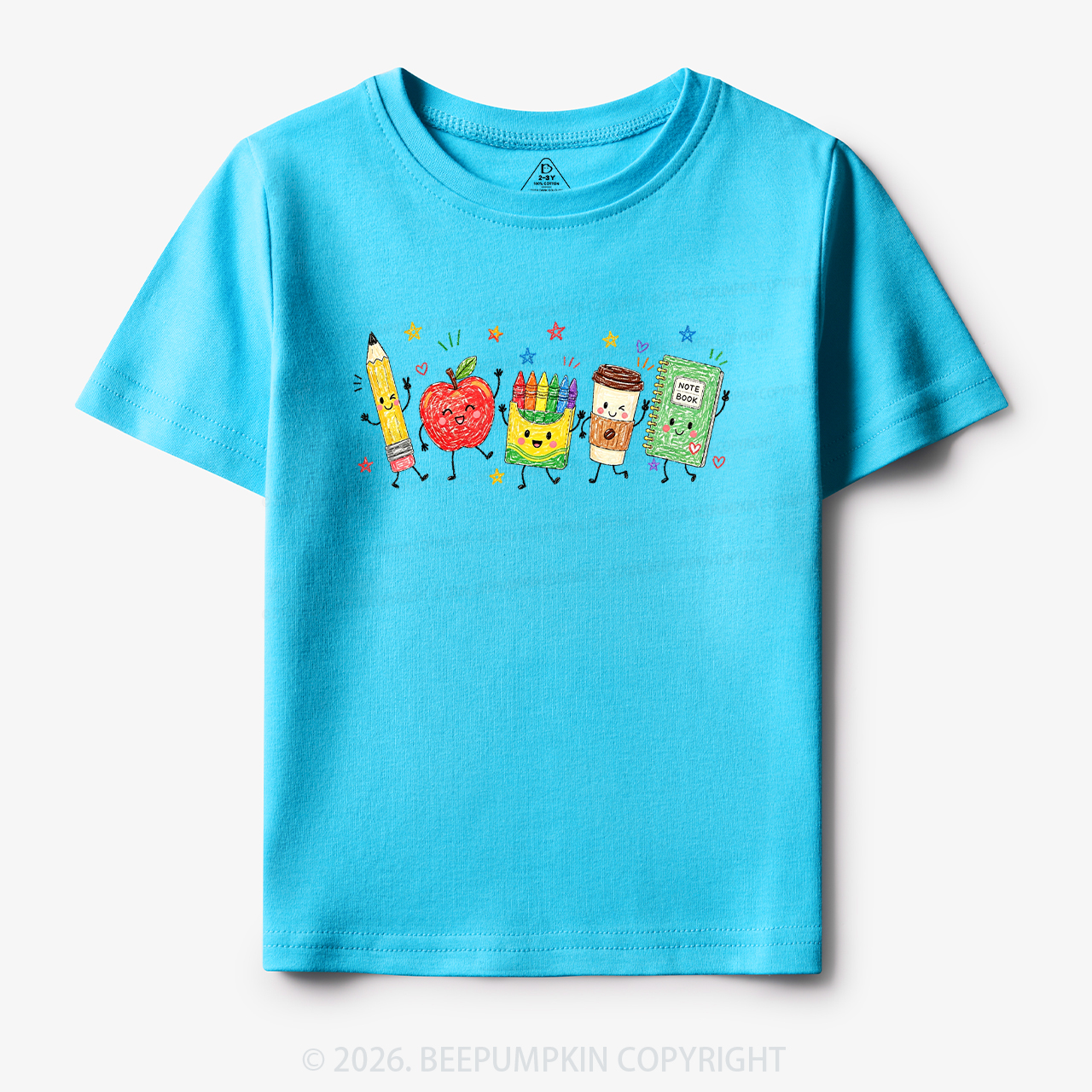 Cute Crayon Apple Pencil Notebook Toddler&Kid's Tees