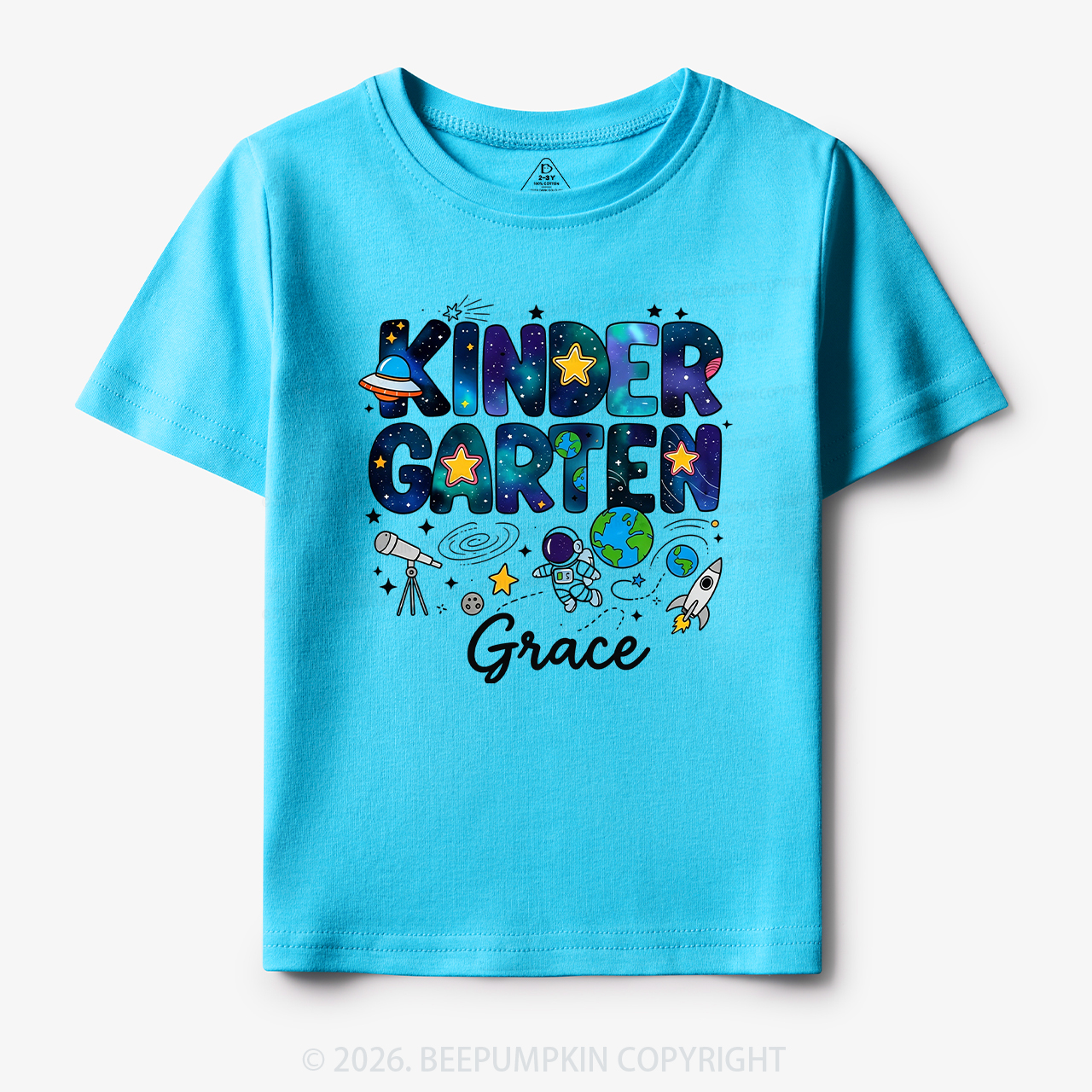 Personalized First Day of Kindergarten Outer Space Toddler&Kid's Tees