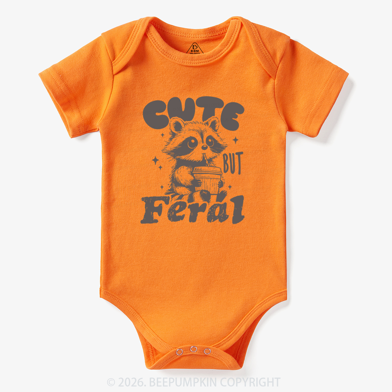 Funny Raccoon Cute But Feral Bodysuit