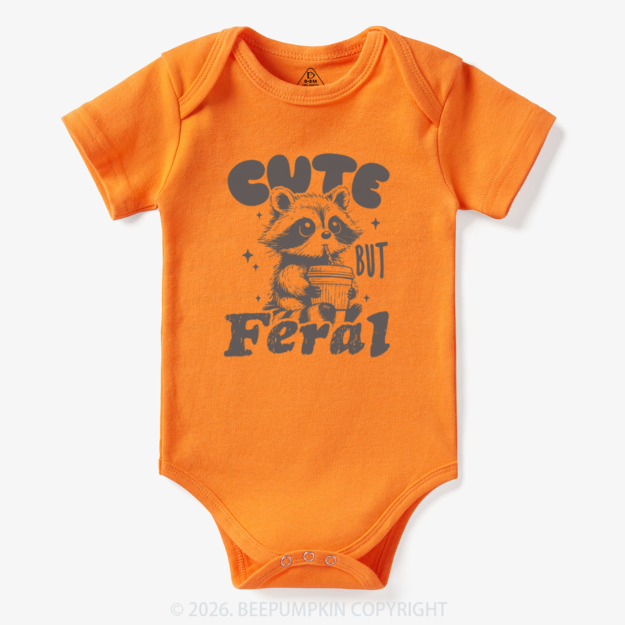 Funny Raccoon Cute But Feral Bodysuit