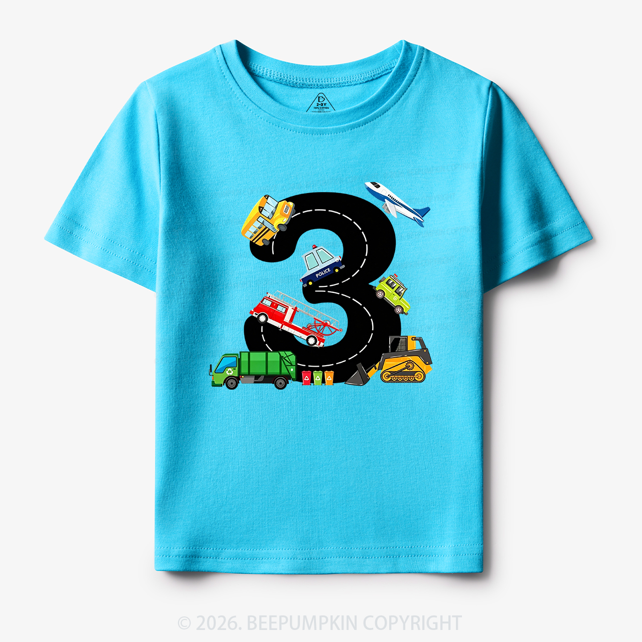 Personalized Transportation Helper Vehicles Birthday Toddler&Kid's Tees