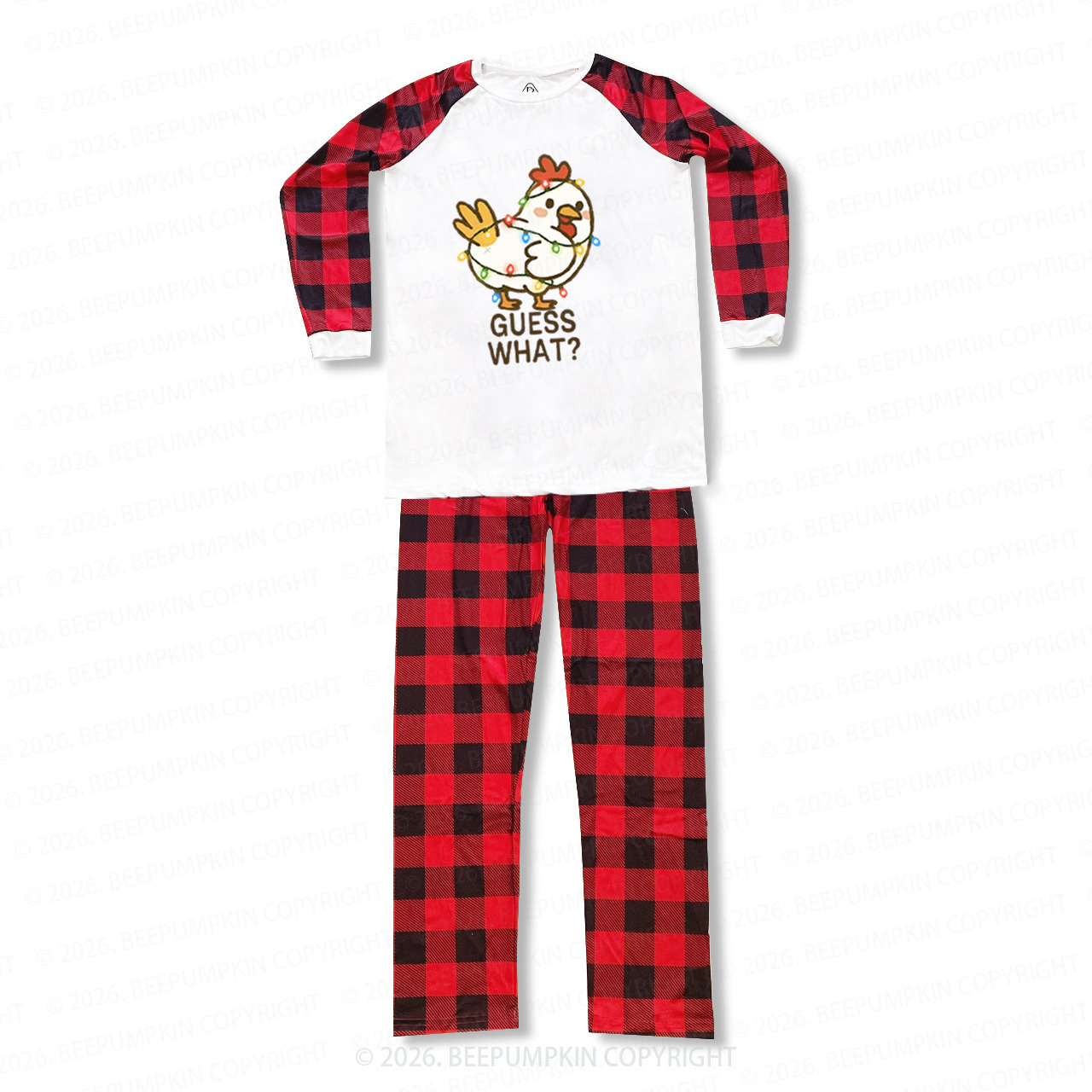 Guess What Chicken Funny Butt Joke Christmas Family Matching Pajamas
