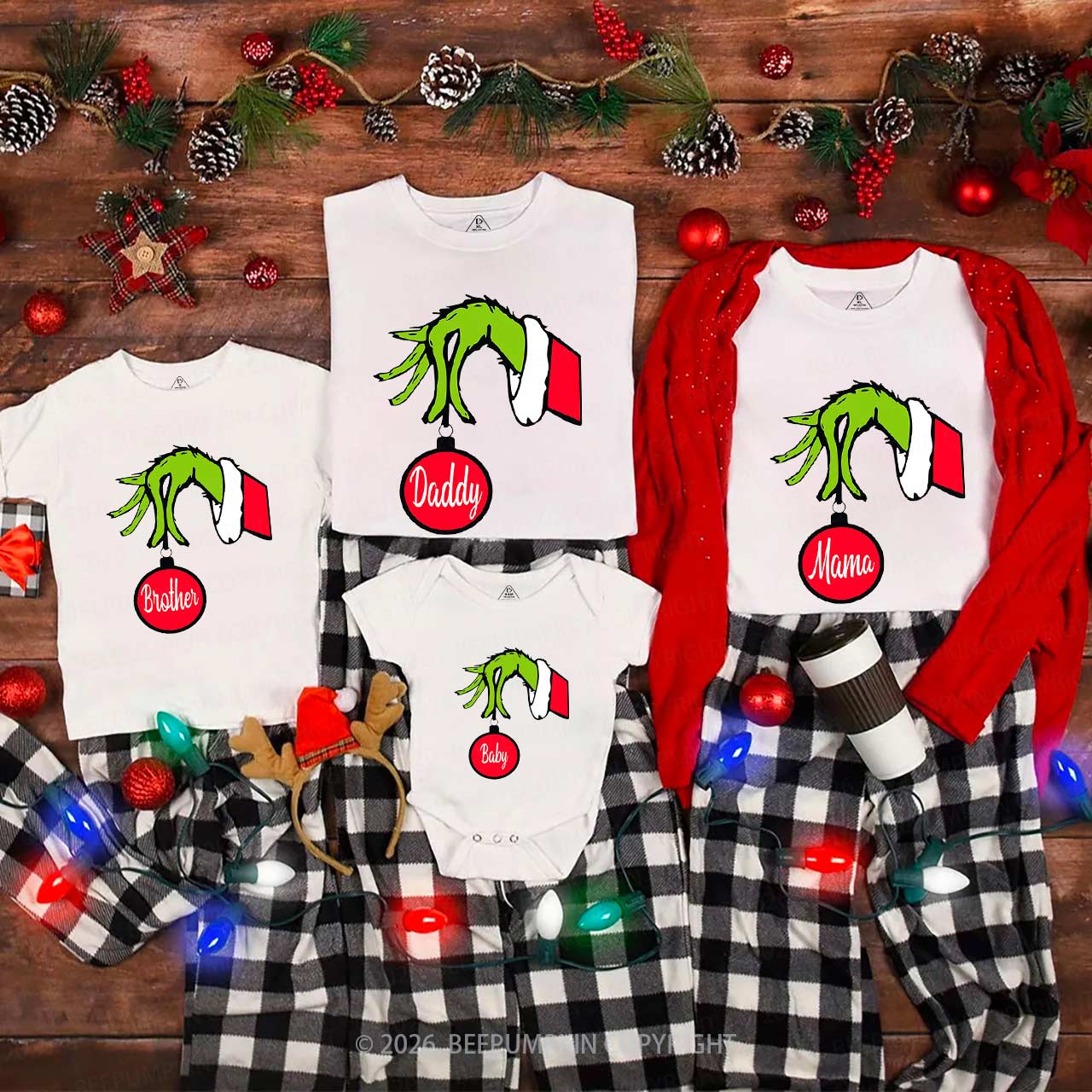 Red Bulb Christmas Family Matching Shirt