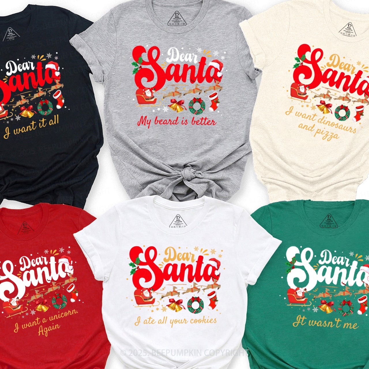 Personalized Dear Santa Family Matching T-Shirts Beepumpkin