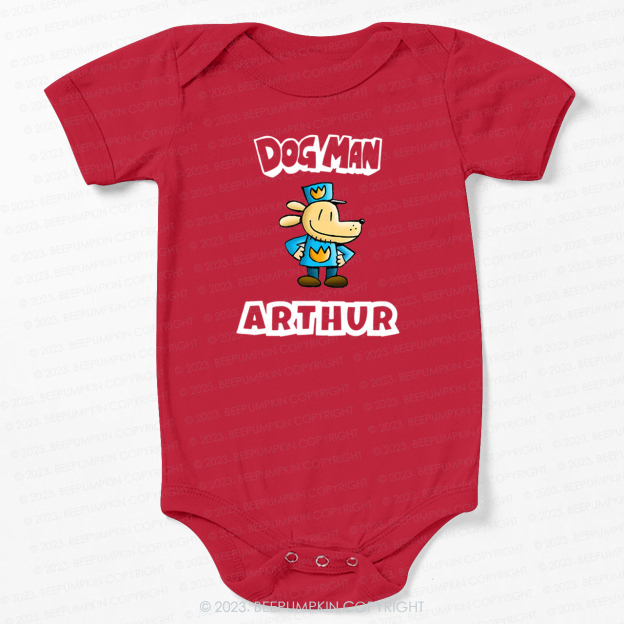 Personalised Dog Man Funny Book Day Bodysuit For Baby