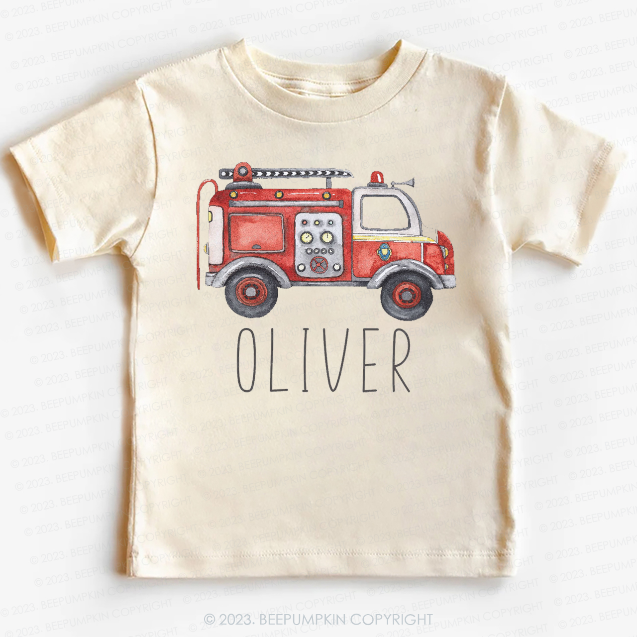 Cute Personalized Fire Truck -Toddler Tees