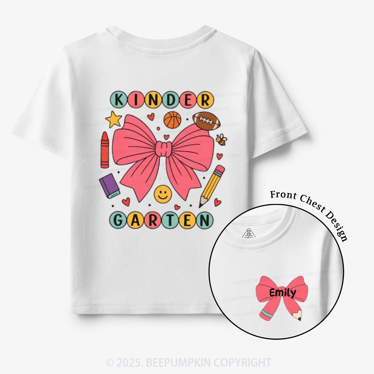 Personalized Coquette Kindergarten Toddler&Kid's Tees Beepumpkin