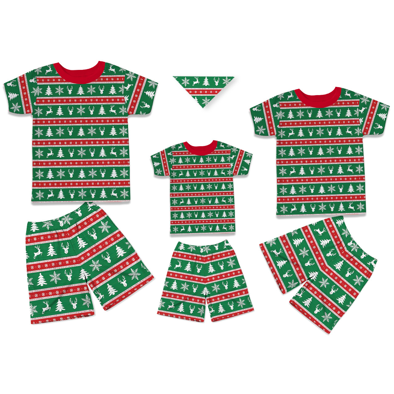 Red & Green Christmas Magic All-Over Print Short Family Matching Pajam