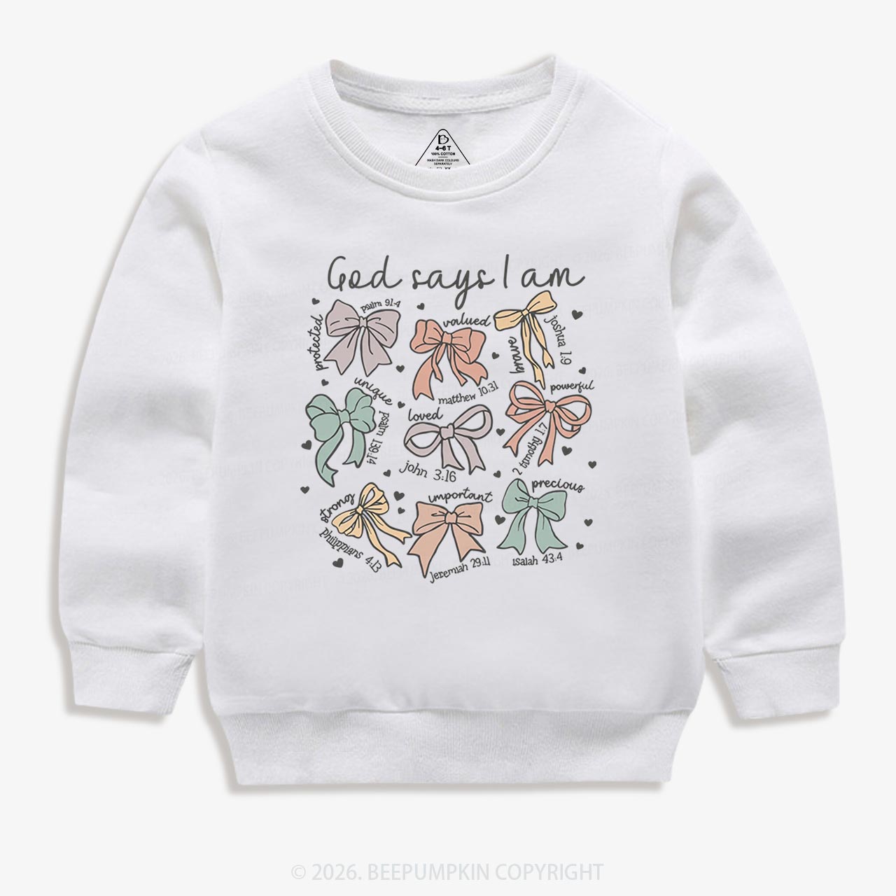 Jesus Gifts God Says I Am Girl Kid's Sweatshirt